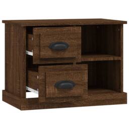 Berkfield Home Elegant Bedside Cabinet Brown Oak 60x35.5x45 cm - thumbnail 6