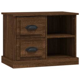 Berkfield Home Elegant Bedside Cabinet Brown Oak 60x35.5x45 cm - thumbnail 3