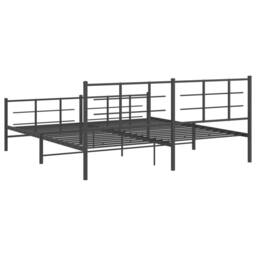 Berkfield Home Metal Bed Frame without Mattress with Footboard Black 193x203cm - Size: 193x203 cm - thumbnail 7