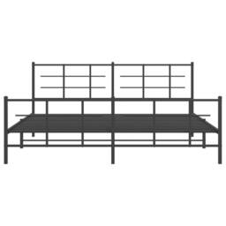 Berkfield Home Metal Bed Frame without Mattress with Footboard Black 193x203cm - Size: 193x203 cm - thumbnail 5