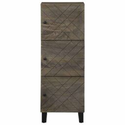 Berkfield Home Highboard Black 40x33x110 cm Solid Wood Mango - Size: 40 x 33 x 110 cm - thumbnail 3