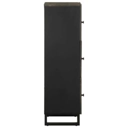 Berkfield Home Highboard Black 40x33x110 cm Solid Wood Mango - Size: 40 x 33 x 110 cm - thumbnail 4