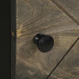 Berkfield Home Highboard Black 40x33x110 cm Solid Wood Mango - Size: 40 x 33 x 110 cm - thumbnail 7