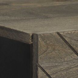 Berkfield Home Highboard Black 40x33x110 cm Solid Wood Mango - Size: 40 x 33 x 110 cm - thumbnail 6