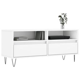 Berkfield Home TV Cabinet White 100x34.5x44.5 cm Engineered Wood - thumbnail 3