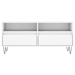 Berkfield Home TV Cabinet White 100x34.5x44.5 cm Engineered Wood - thumbnail 5