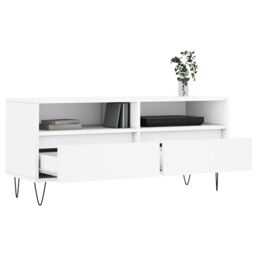 Berkfield Home TV Cabinet White 100x34.5x44.5 cm Engineered Wood - thumbnail 4