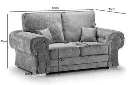Furniture 786 Chingford Full Back 3&2 Seater Sofa Set Chenille Fabric in Grey - thumbnail 3