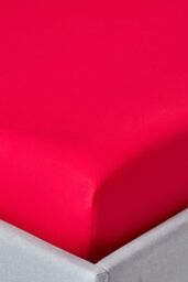 Homescapes Egyptian Cotton Fitted Sheet 12 inch 200 Thread Count in Red - Size: Small Double Fitted - thumbnail 1