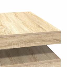 Berkfield Home Modern Coffee Table 360-Degree Rotatable Sonoma Oak 90x90x34.5 cm in Light Tan - thumbnail 8