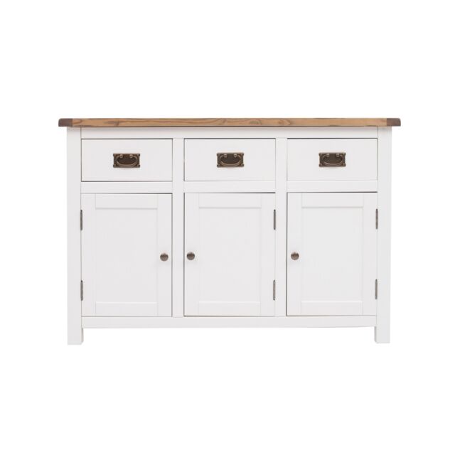 Cabinet Bits Lovere Off-White 3 Drawer 3 Door Sideboard Brass Drop Handle - image 1