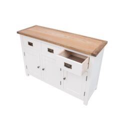 Cabinet Bits Lovere Off-White 3 Drawer 3 Door Sideboard Brass Drop Handle - thumbnail 6