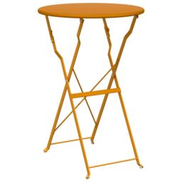 Berkfield Home 3-Piece Folding Bistro Set in Mustard Yellow Steel - thumbnail 6