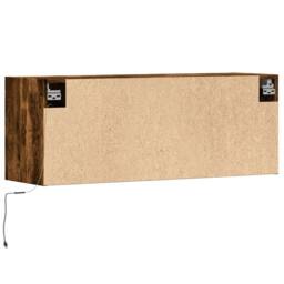 Berkfield Home TV Wall Cabinet with LED Lights Smoked Oak 100x31x35 cm in Brown - Size: 100 x 31 x 35 cm - thumbnail 8