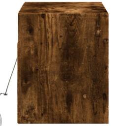 Berkfield Home TV Wall Cabinet with LED Lights Smoked Oak 100x31x35 cm in Brown - Size: 100 x 31 x 35 cm - thumbnail 7
