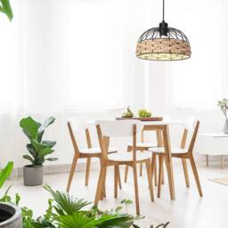 EONLION Metal & Rope Lamp Shade for Ceiling Pendant in Black
