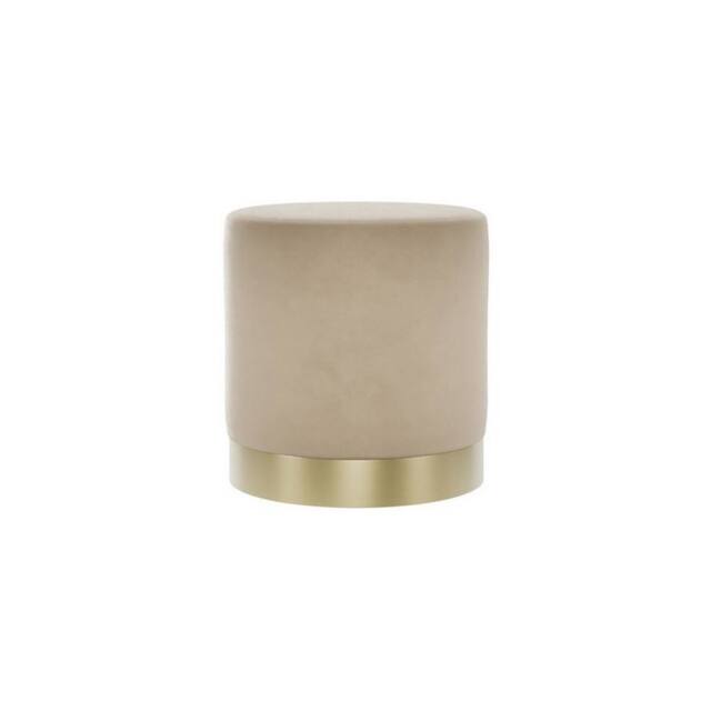 Lemon Pavilion Furniture Lara Small Pouffe - L41.5 x W41.5 x H44 cm - Beige/Gold Brushed in Beige - Size: 1 Pack - image 1