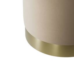 Lemon Pavilion Furniture Lara Small Pouffe - L41.5 x W41.5 x H44 cm - Beige/Gold Brushed in Beige - Size: 1 Pack - thumbnail 2