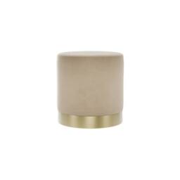 Lemon Pavilion Furniture Lara Small Pouffe - L41.5 x W41.5 x H44 cm - Beige/Gold Brushed in Beige - Size: 1 Pack - thumbnail 1