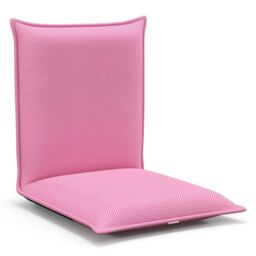 Costway Lazy Sofa Floor Chair Foldable Gaming Chair Recliner With 6 Adjustable Positions in Pink - thumbnail 4