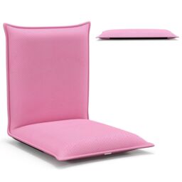 Costway Lazy Sofa Floor Chair Foldable Gaming Chair Recliner With 6 Adjustable Positions in Pink - thumbnail 1