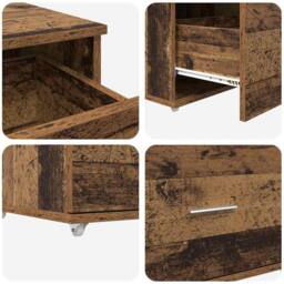Berkfield Home Traditional Drawer Cabinet Old wood Particle board Medium Drawer in Brown - thumbnail 9