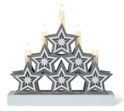 mysmartbuy Natural Wooden Candle Bridge 5 Warm White LEDs, Arch with Star Detail in Grey - thumbnail 4