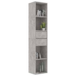 Berkfield Home Book Cabinet Concrete Grey 36x30x171 cm Engineered Wood - Size: 36 x 30 x 171 cm - thumbnail 3