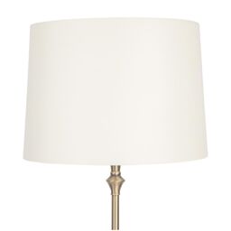 First Choice Lighting Set of 2 Antique Brass Floor Lamps with Cream Shades in Gold - thumbnail 5