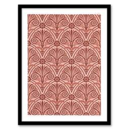 Artery8 GA & MA Audsley Framed Wall Art Antique Botanical Greek Pattern in Pink - Size: A4 - thumbnail 1