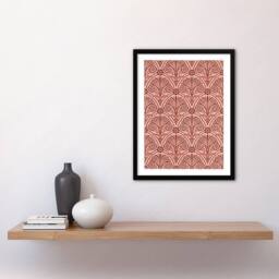 Artery8 GA & MA Audsley Framed Wall Art Antique Botanical Greek Pattern in Pink - Size: A4 - thumbnail 2