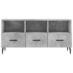 Berkfield Home TV Cabinet Concrete Grey 102x36x50 cm Engineered Wood - Size: 102 x 36 x 50 cm - thumbnail 5