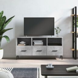 Berkfield Home TV Cabinet Concrete Grey 102x36x50 cm Engineered Wood - Size: 102 x 36 x 50 cm - thumbnail 1