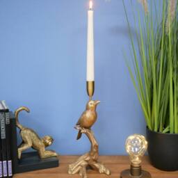 Gifts Direct 2 U Metallic Brass Bird Candle Holder in Metallic Gold - thumbnail 3
