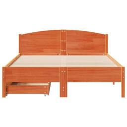 Berkfield Home Bed Frame without Mattress Wax Brown 160x200 cm Solid Wood Pine - thumbnail 4
