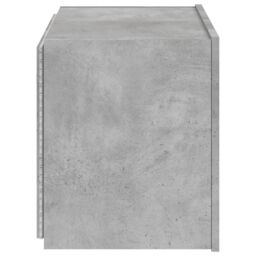 Berkfield Home TV Wall Cabinet with LED Lights Concrete Grey 60x35x41 cm - Size: 60 x 35 x 41 cm - thumbnail 9