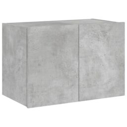 Berkfield Home TV Wall Cabinet with LED Lights Concrete Grey 60x35x41 cm - Size: 60 x 35 x 41 cm - thumbnail 3