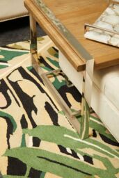 Orsina Coffee Table, Wooden Surface Display Table, Stainless Steel Decorative Coffee Table For Bedroom in Natural - thumbnail 2