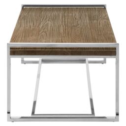 Orsina Coffee Table, Wooden Surface Display Table, Stainless Steel Decorative Coffee Table For Bedroom in Natural - thumbnail 3