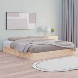 Berkfield Home Bed Frame 140x200 cm Solid Wood in Brown - thumbnail 2