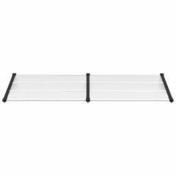 Berkfield Home Door Canopy Black & Transparent 239x90 cm Polycarbonate in Clear - thumbnail 3