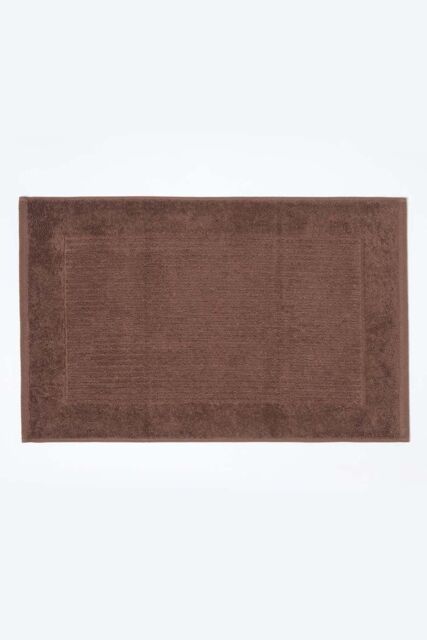 Homescapes Imperial Plain Cotton Bath Mat in Chocolate - image 1