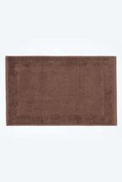 Homescapes Imperial Plain Cotton Bath Mat in Chocolate - thumbnail 1