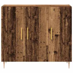 Berkfield Home Sideboard in Old Wood, 90x34x80 cm, Made of Engineered Wood in Brown - Size: 90 x 34 x 80 cm - thumbnail 6