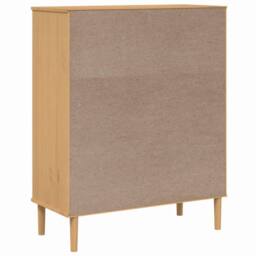 Berkfield Home Highboard SENJA Rattan Look Brown 90x40x112cm Solid Wood Pine in Light Tan - Size: 90 x 40 x 112 cm - thumbnail 8