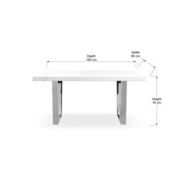 More4Homes Aria 4-6 Seater Dining Table w Chrome Legs in White - thumbnail 5