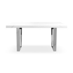 More4Homes Aria 4-6 Seater Dining Table w Chrome Legs in White - thumbnail 3