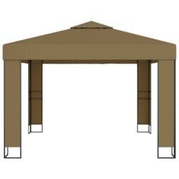 Berkfield Home Gazebo with Double Roof 3x3x2.7 m Taupe 180 g/m ² - thumbnail 1