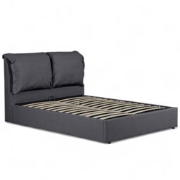 OAT Home Chester Pillowback Fabric Ottoman Storage Bed in Charcoal - Size: King - thumbnail 4