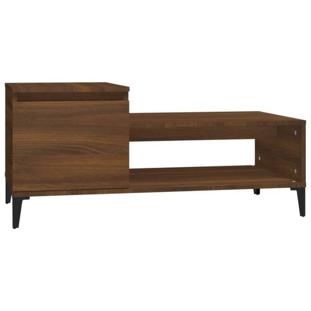 Berkfield Home Coffee Table Brown Oak 100x50x45 cm Engineered Wood - Size: 100 x 50 x 45 cm - image 1